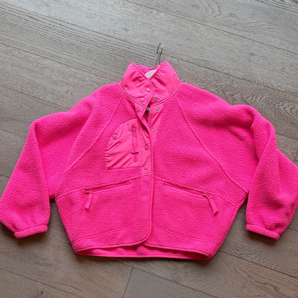 FP Movement ‘Hit the slopes’ Hot Pink Fleece Snap Jacket (Small) Retail: $148 - Picture 5 of 11
